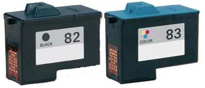 Lexmark 82 (18L0032) Black and Lexmark 83 (18L0042) Colour High Capacity Remanufactured  Ink Cartridges
